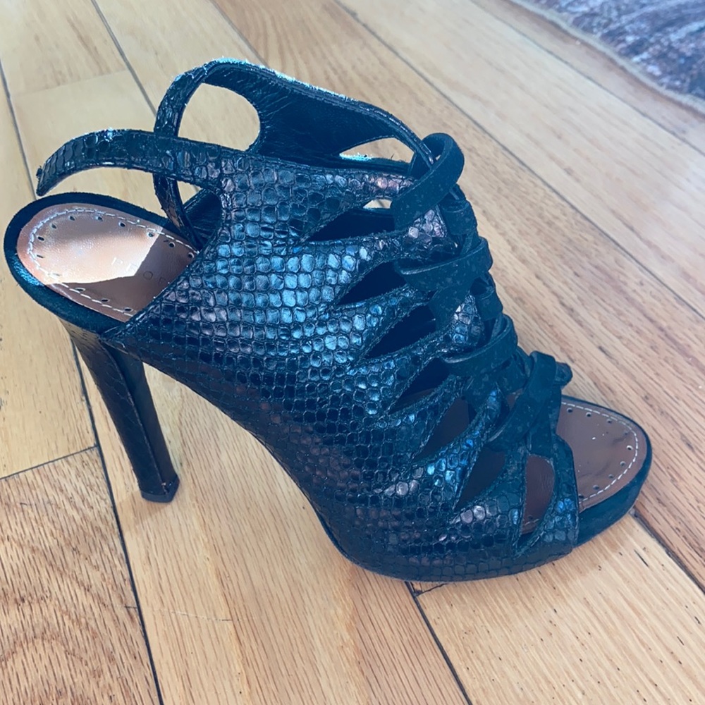 Proenza Schouler Black snake skin heals